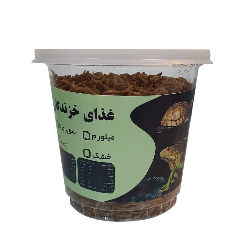 غذای لاک‌پشت و مارمولک و خزندگان مدل Dried Mealworm وزن 200 گرم - 2